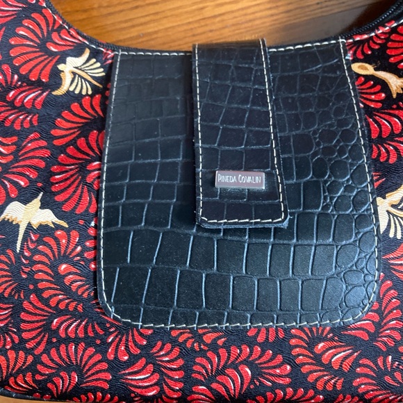 PINEDA COVALIN Vintage Otomi Hobo bag Silk&Leather with stainless steel hardware - Picture 3 of 16